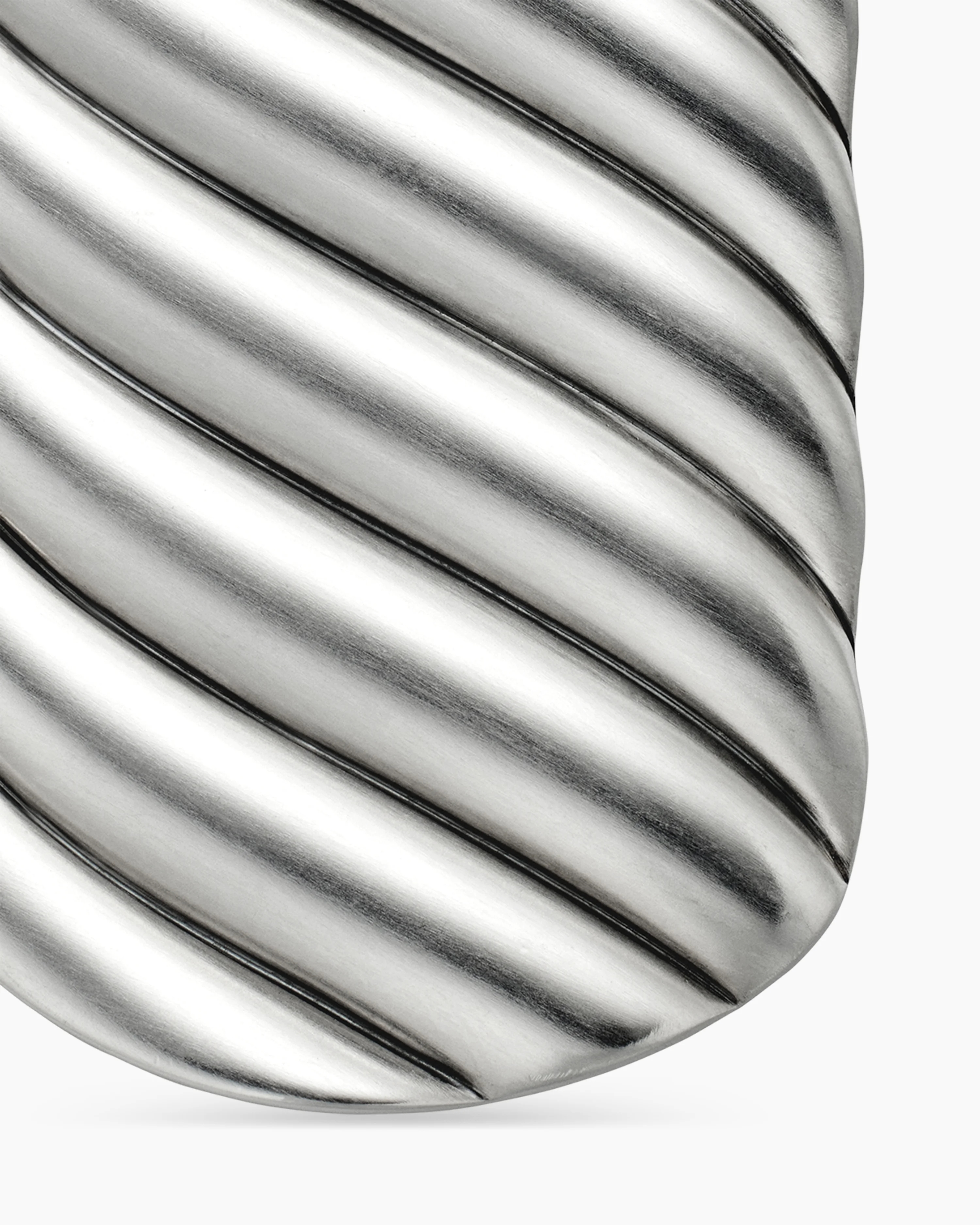 Sculpted Cable Tag Sterling Silver, 42mm