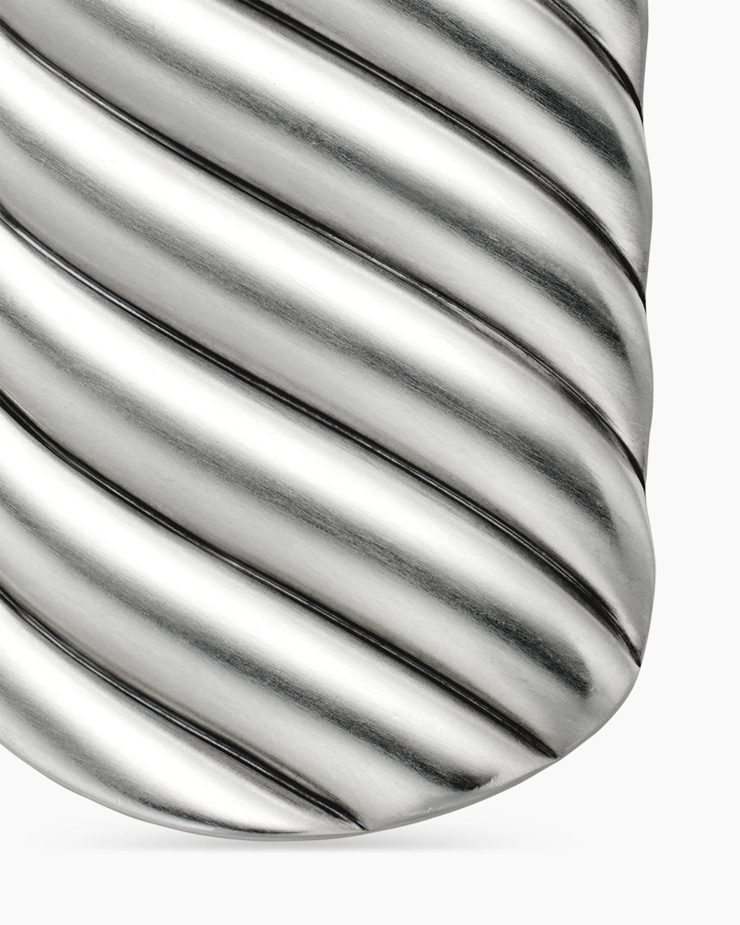 Sculpted Cable Tag Sterling Silver, 42mm