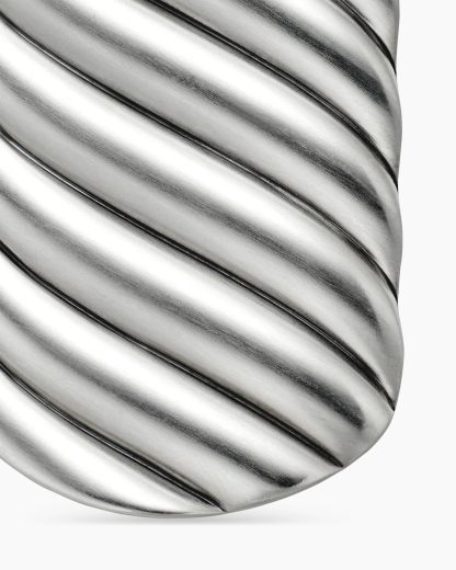 Sculpted Cable Tag Sterling Silver, 42mm