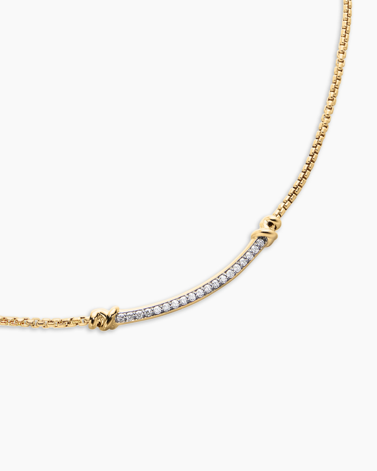 Petite Helena Wrap Station Necklace 18K Yellow Gold with Diamonds, 29mm