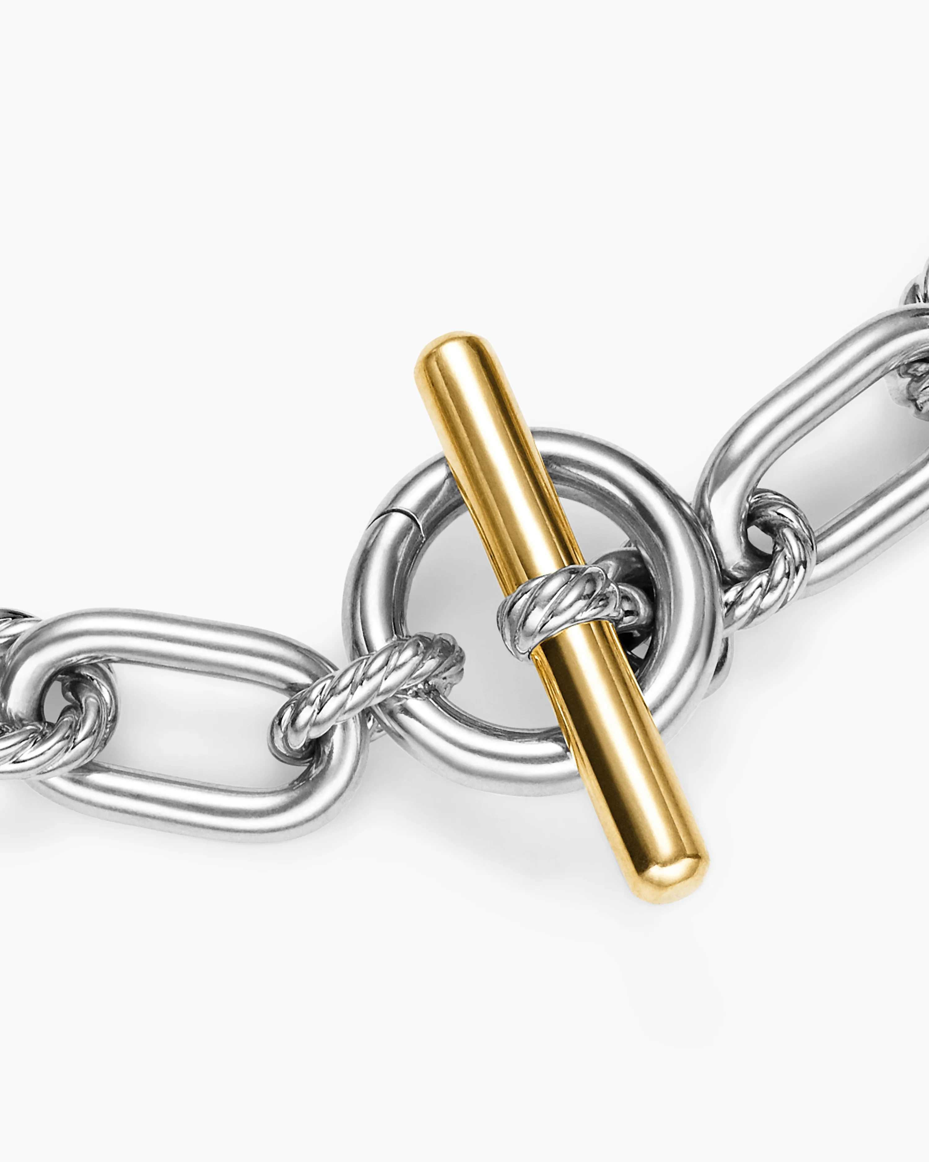 DY Madison® Toggle Chain Necklace Sterling Silver with 18K Yellow Gold, 11mm