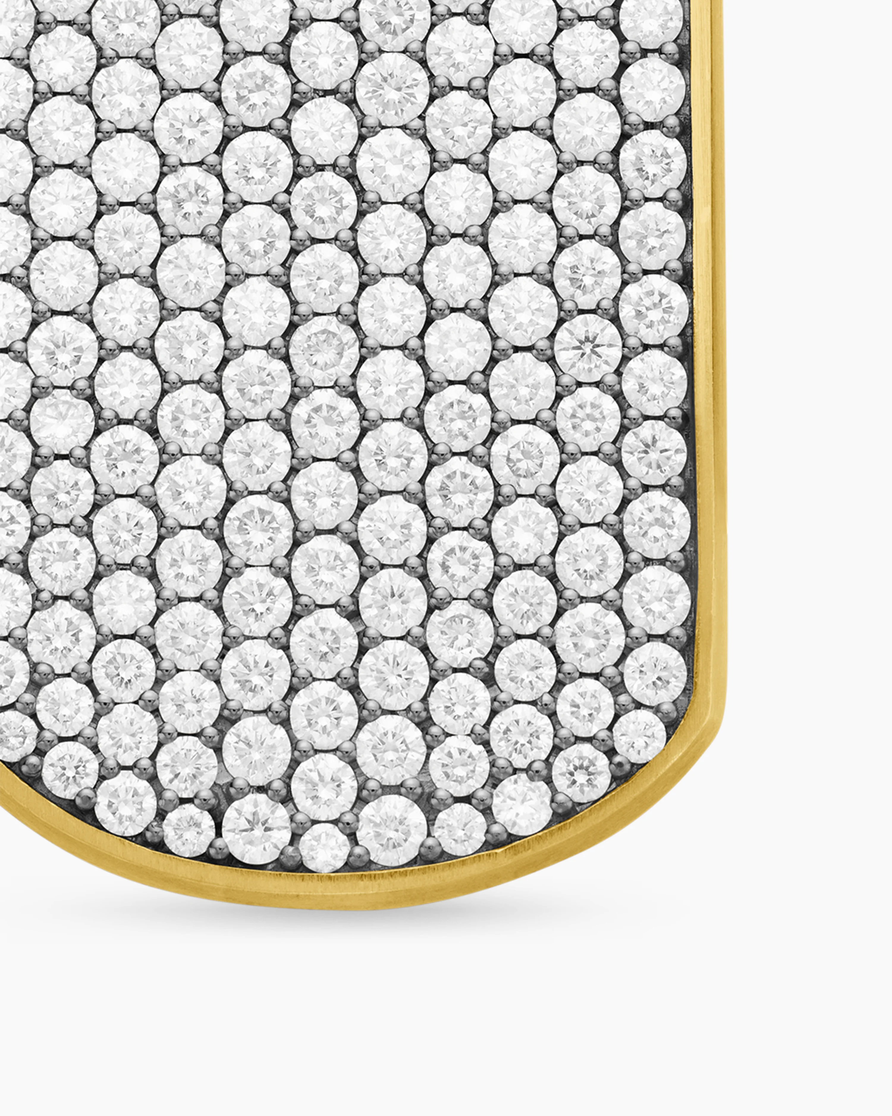 Chevron Tag 18K Yellow Gold with Diamonds, 42mm