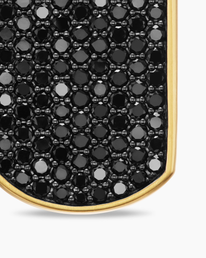 Chevron Tag 18K Yellow Gold with Black Diamonds, 42mm