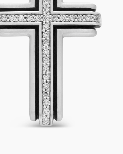 Cross Pendant Sterling Silver with Diamonds