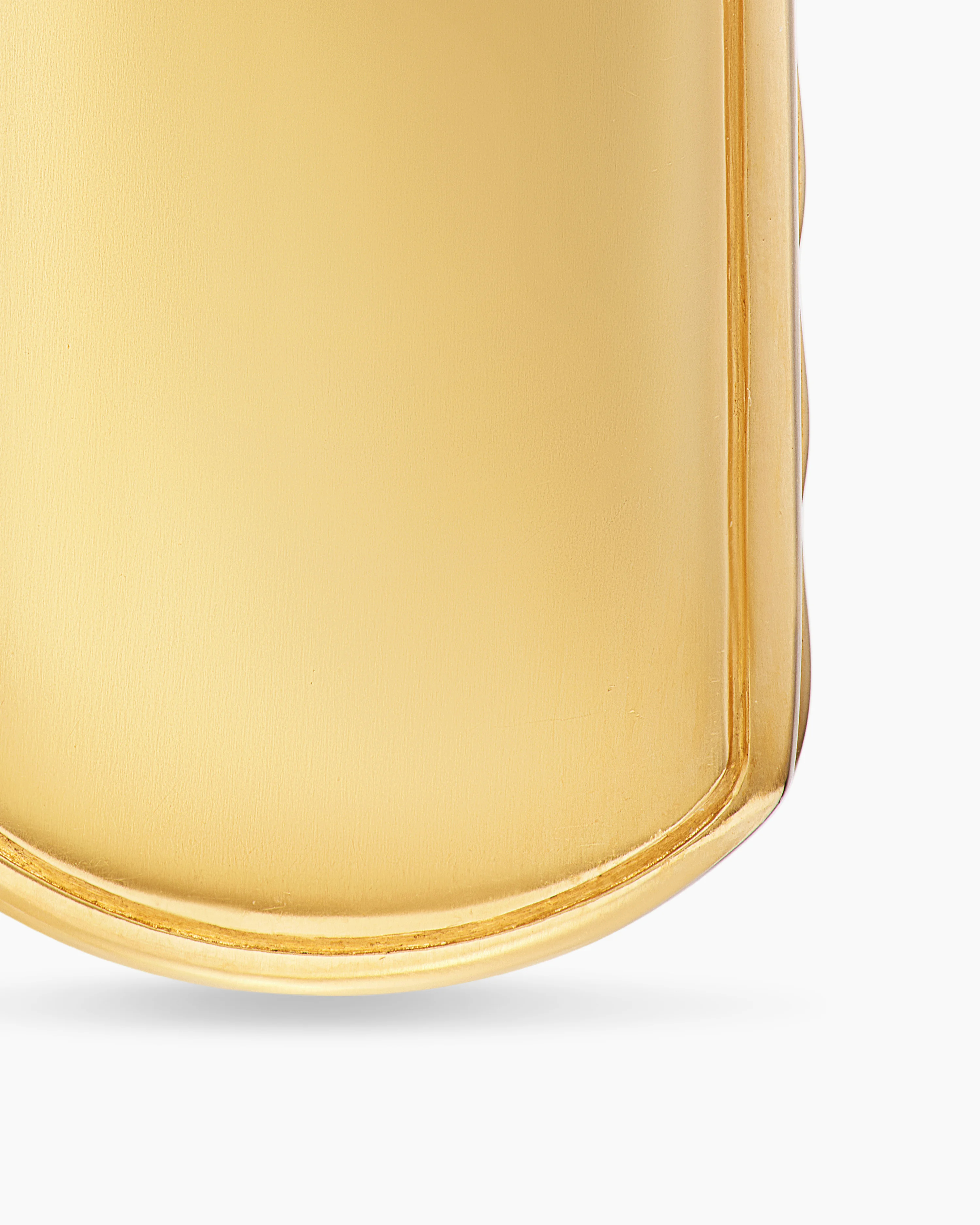 Sculpted Cable Tag 18K Yellow Gold, 42mm