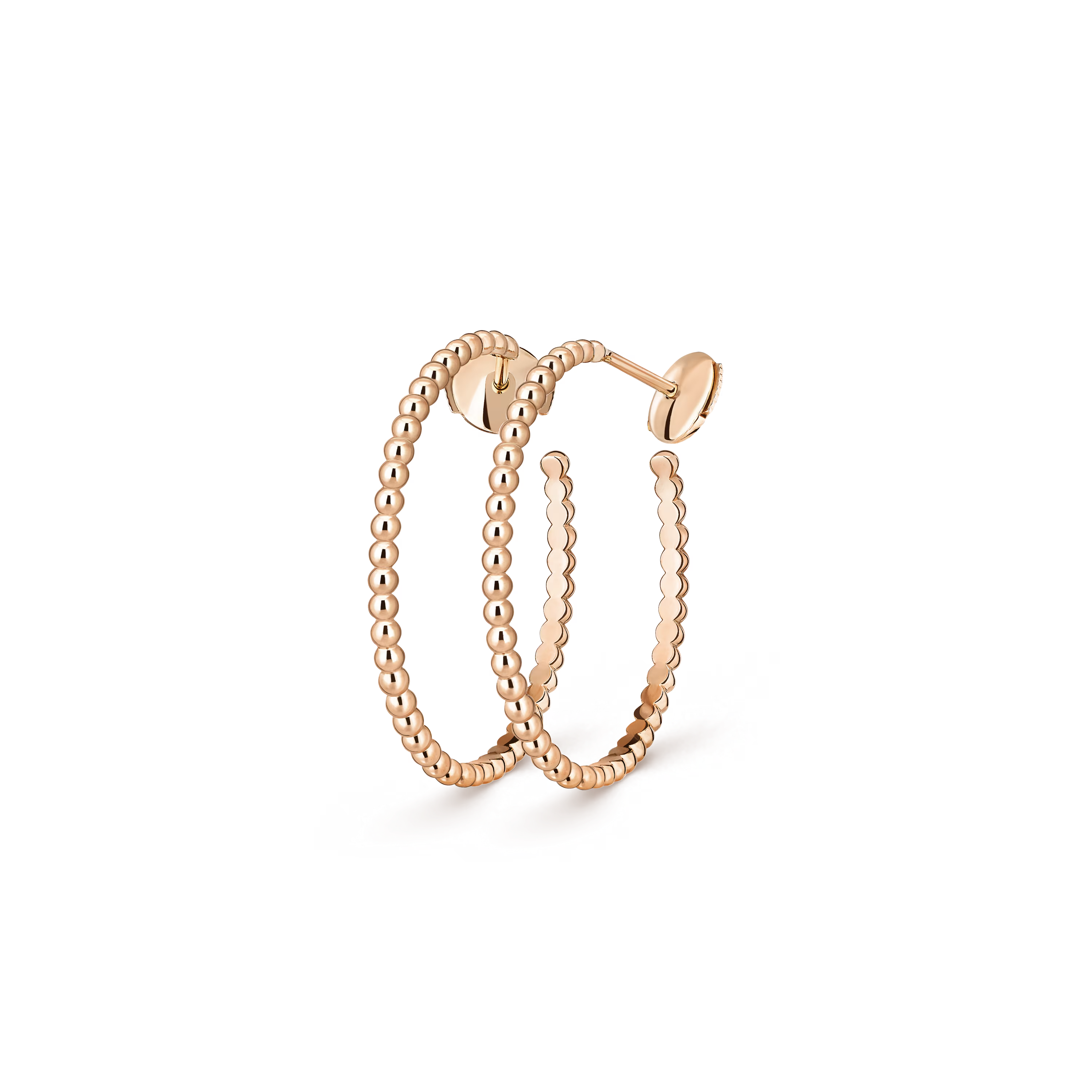 Perlée pearls of gold hoop earrings, small model