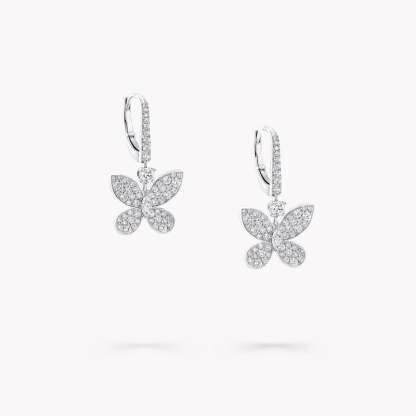 Pavé Butterfly Mini Diamond Drop Earrings