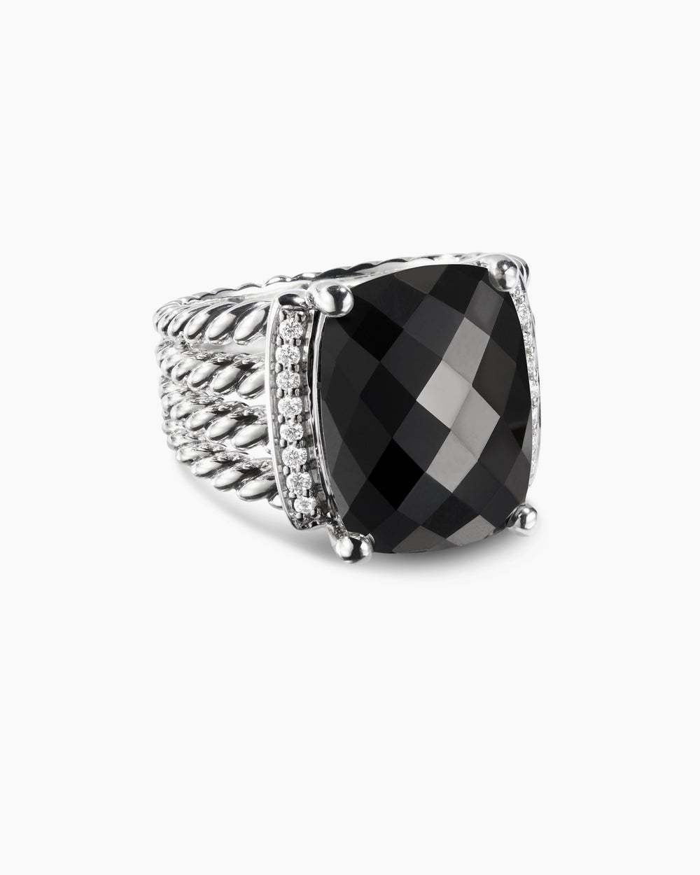 Wheaton庐 Ring Sterling Silver with Black Onyx and Diamonds, 16mm
