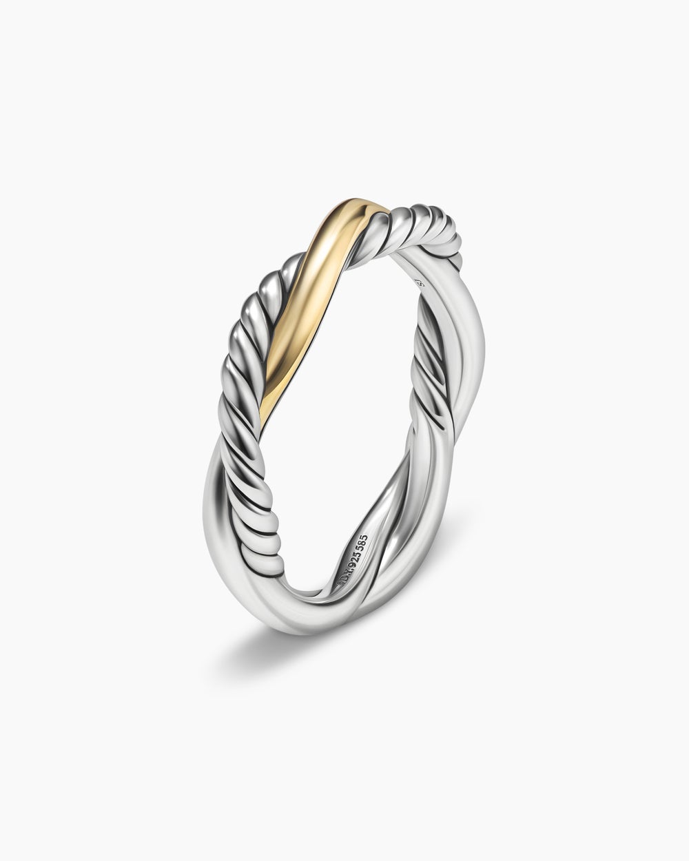 Petite Infinity Band Ring Sterling Silver with 14K Yellow Gold, 4mm