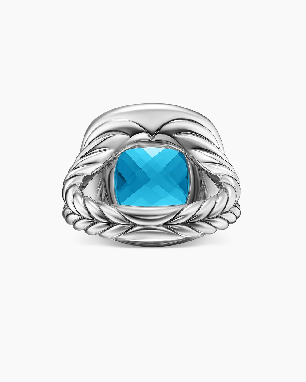Albion® Ring Sterling Silver with Blue Topaz and Diamonds, 14mm
