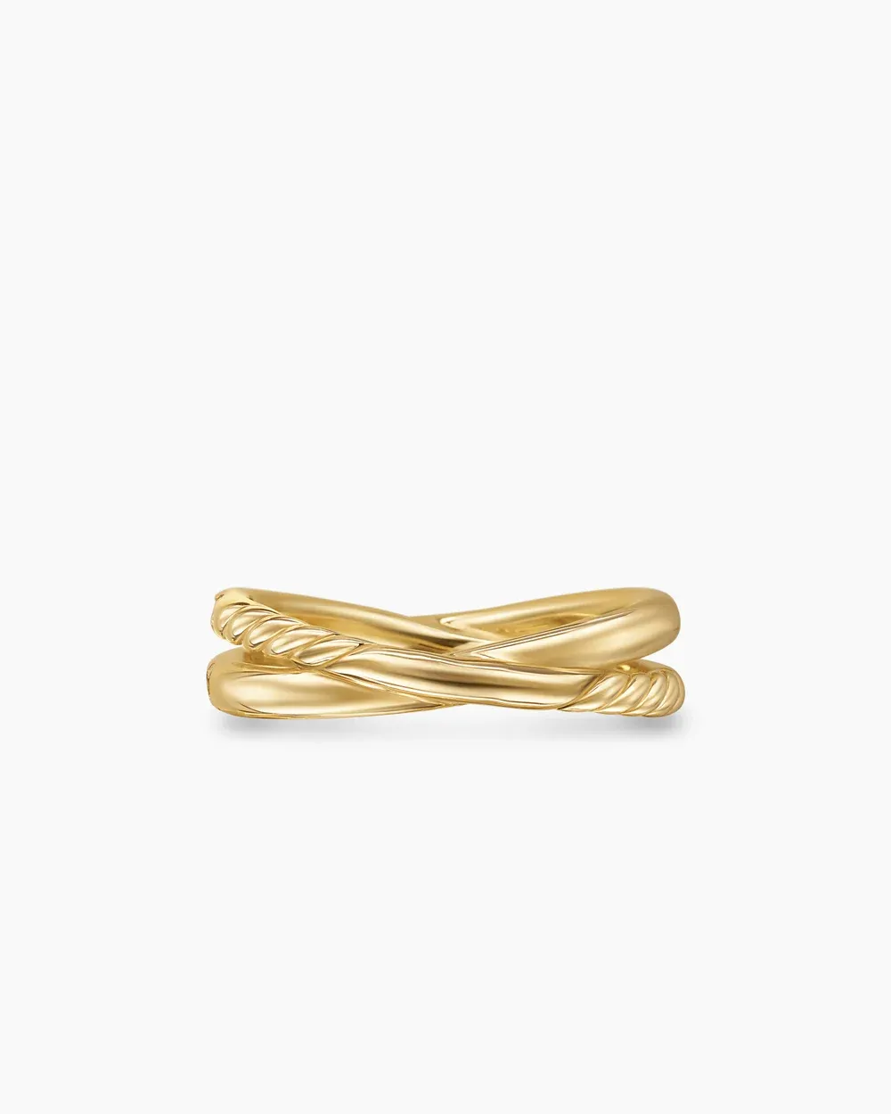 Pavé Crossover Ring 18K Yellow Gold with Diamonds, 6mm