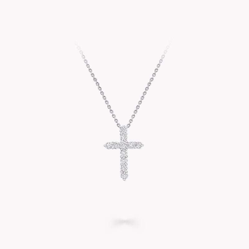 Round Diamond Cross Small Pendant