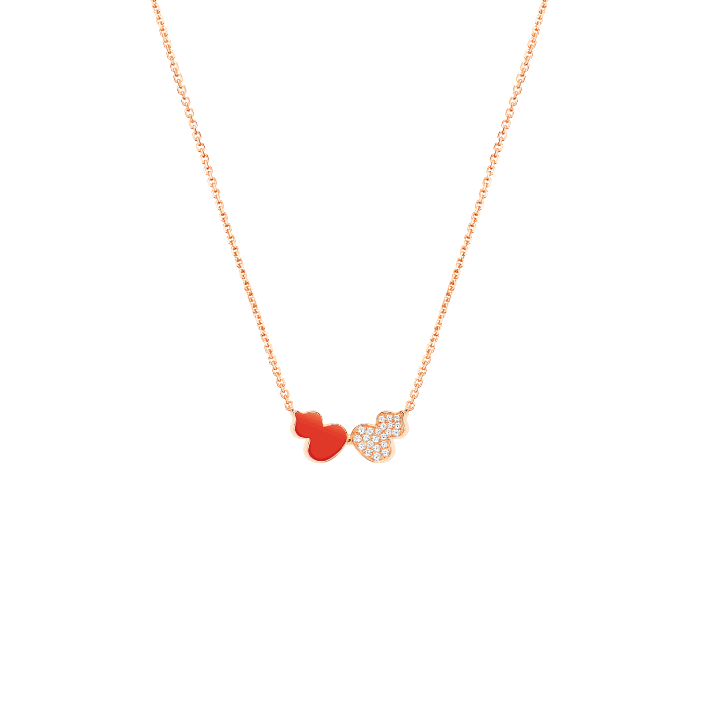 Wulu necklace in 18K rose gold with diamonds and HyCeram®