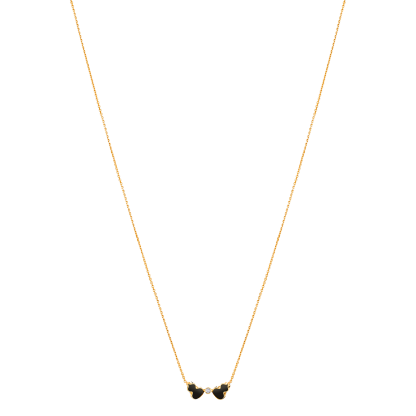 Wulu necklace in 18K yellow gold with diamond and black HyCeram®