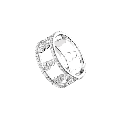 Wulu ring in 18K white gold with diamonds