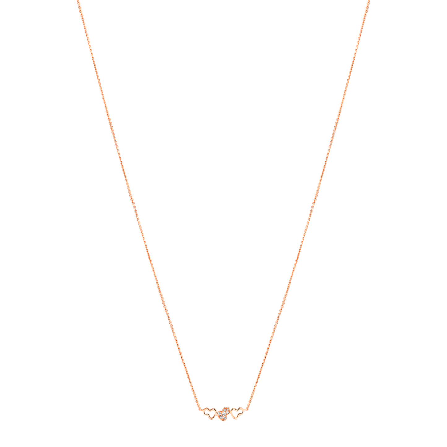 Wulu necklace in 18K rose gold with diamonds