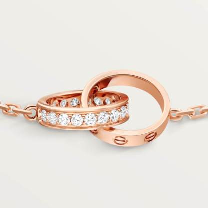LOVE bracelet, half-paved with diamonds 18K rose gold