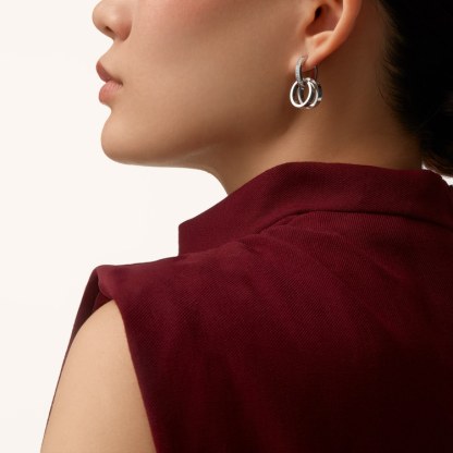 LOVE EARRINGS, MULTIWEAR, HALF-PAVED