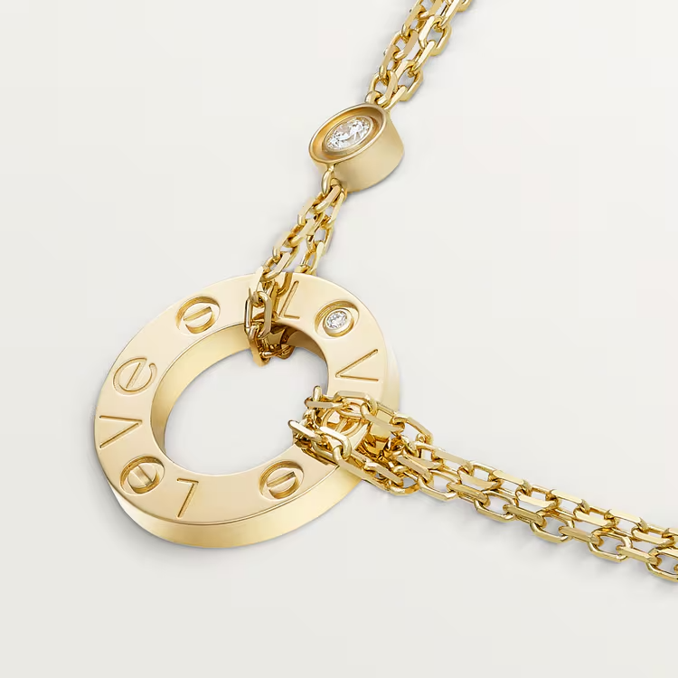LOVE BRACELET, CLASSIC MODEL & LOVE PENDANT, 2 DIAMONDS