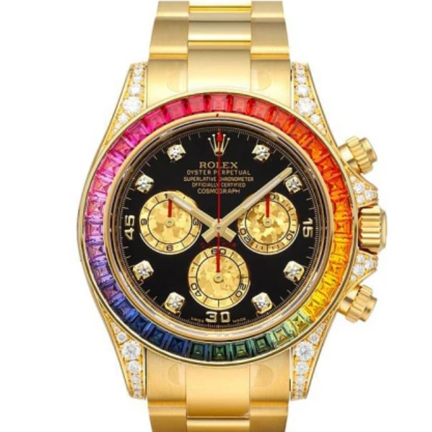 DAYTONA RAINBOW DIAMOND YELLOW GOLD STAINLESS STEEL 40mm
