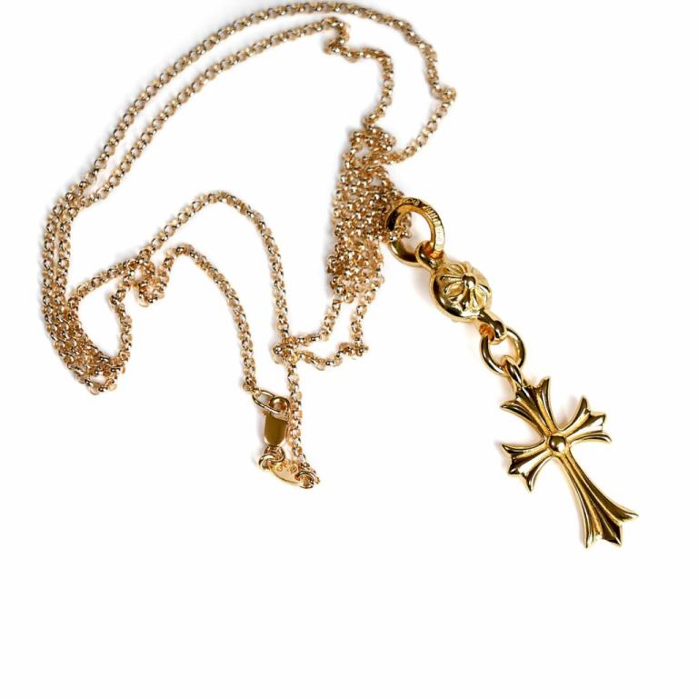 22K GOLD CROSS WITH ONE GOLD BALL CHARM