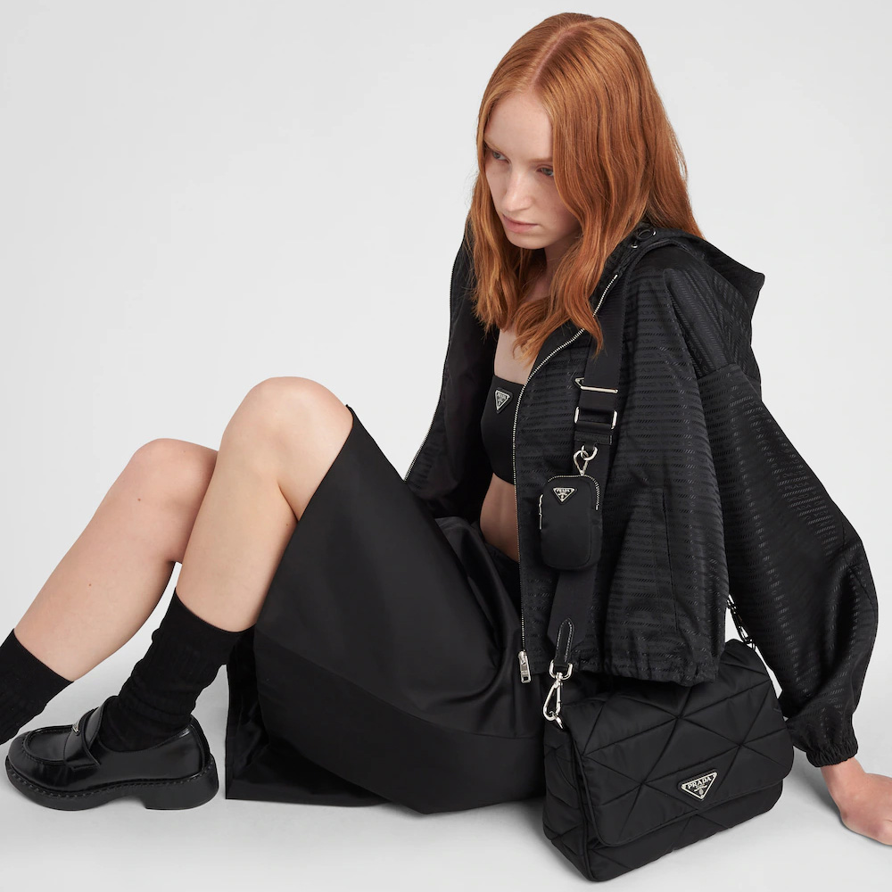 Padded Re-Nylon shoulder bag