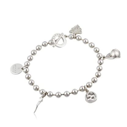 BRACELET WITH GthtG PENDANTS SILVER INTERLOCKING