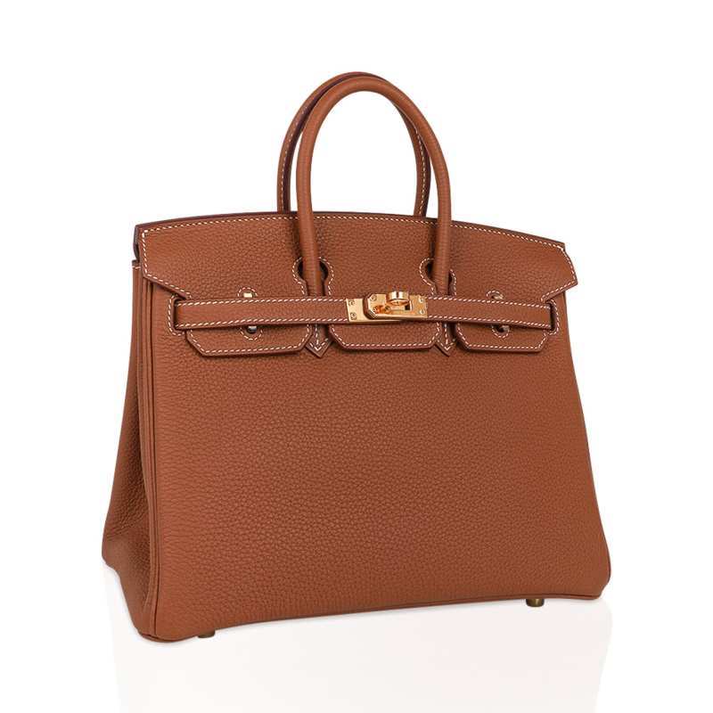Birkin 25 Bag Gold Togo Leather Gold Hardware