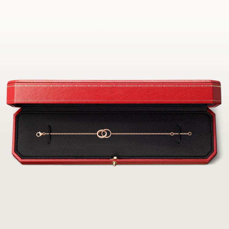 LOVE bracelet, half-paved with diamonds 18K rose gold