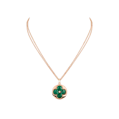Color Blossom XL Medallion, Pink Gold, Malachite and Diamond