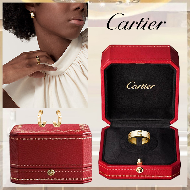 LOVE RING, 3 DIAMONDS & LOVE EARRINGS