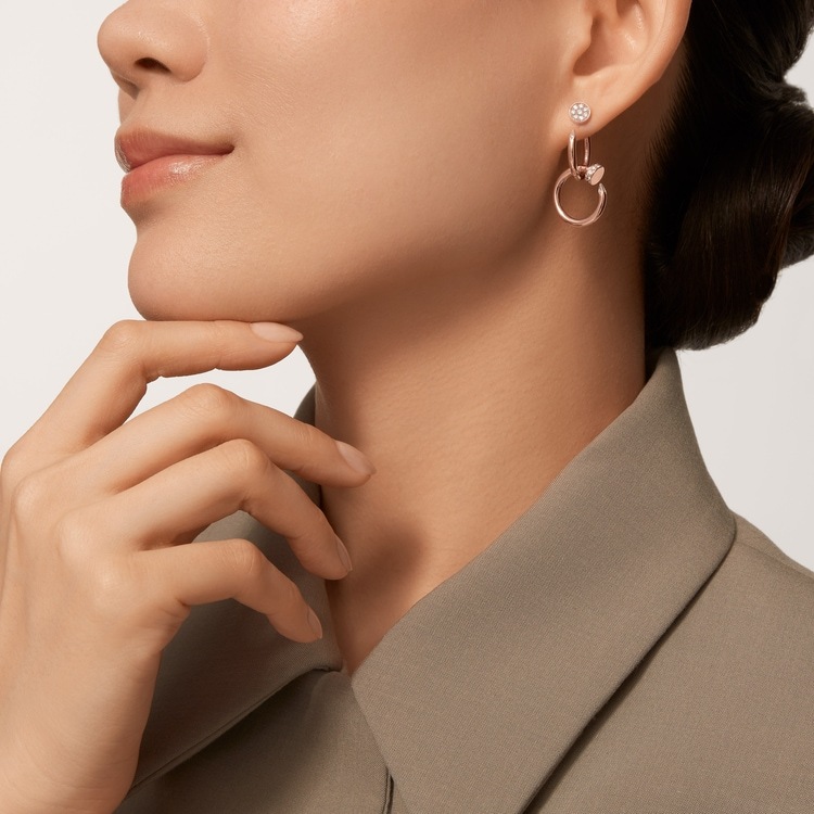 JUSTE UN CLOU EARRINGS, DOUBLE, DIAMONDS