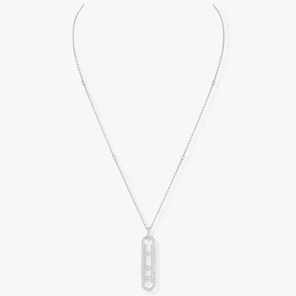 Move 10th SM Necklace White Gold Diamond Necklace