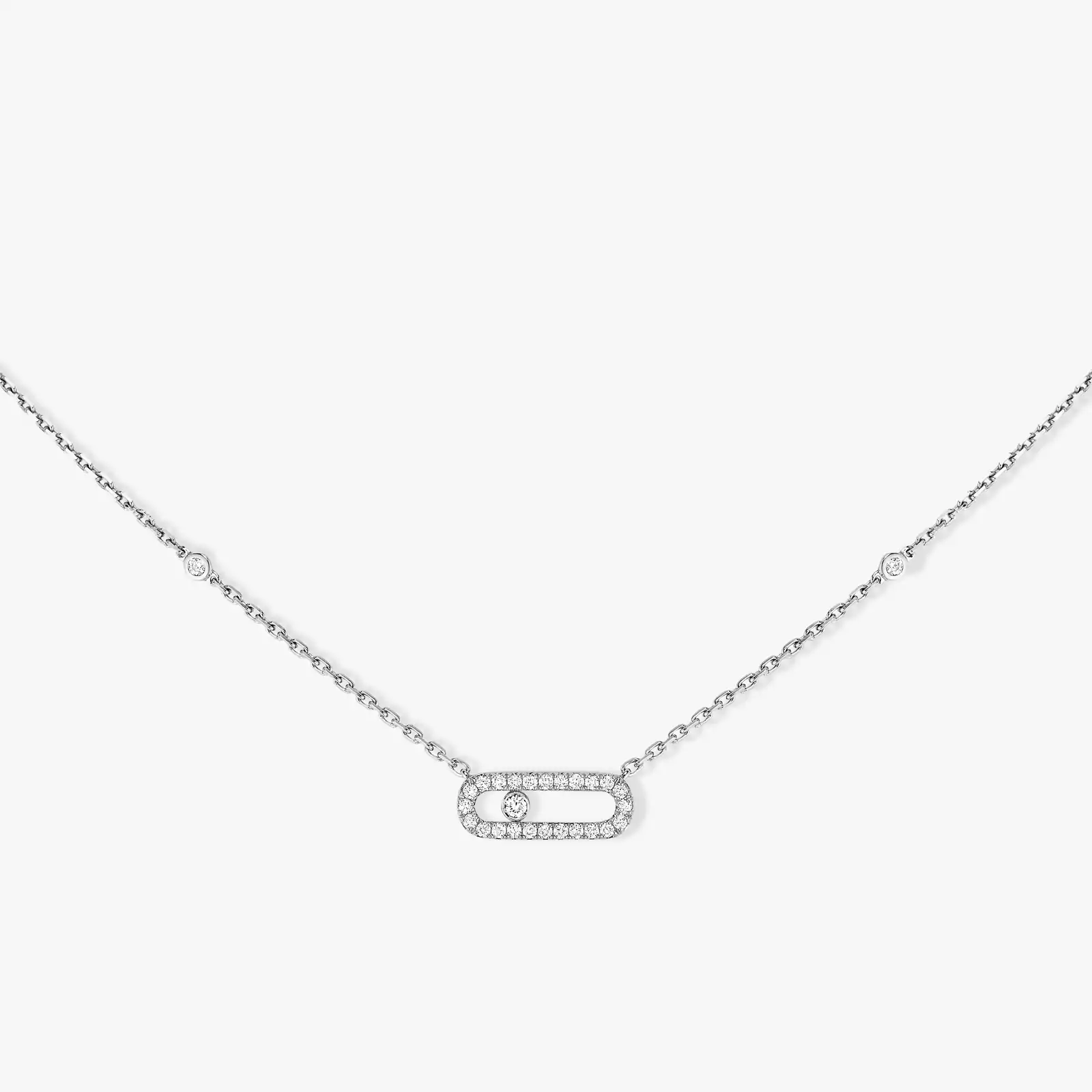 Move Uno Pavé White Gold Diamond Necklace