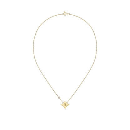 Color Blossom Bb Star Pendant, Yellow Gold, Onyx And Diamond