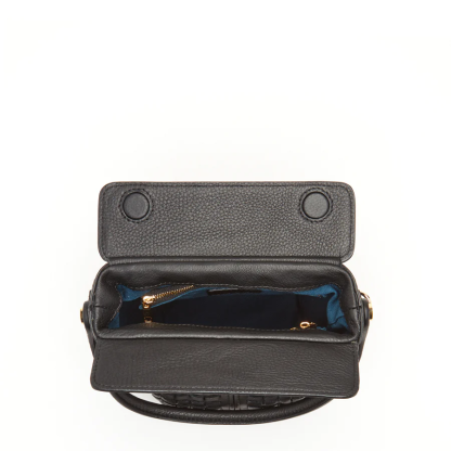 Black Leather Weave Bag