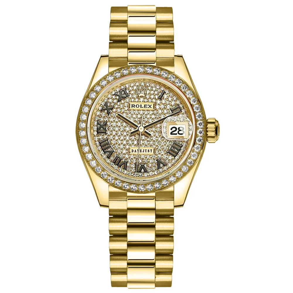 Lady-Datejust 28 Diamond Pave President Women's Watch 279138RBR-0029