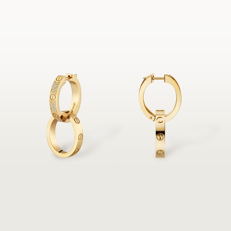 LOVE EARRINGS, MULTIWEAR, HALF-PAVED