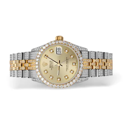 Datejust Diamond Bezel Watch 41mm Yellow Dial