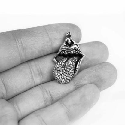 ROLLING STONES TONGUE & LIP PENDANT WITH DIAMOND