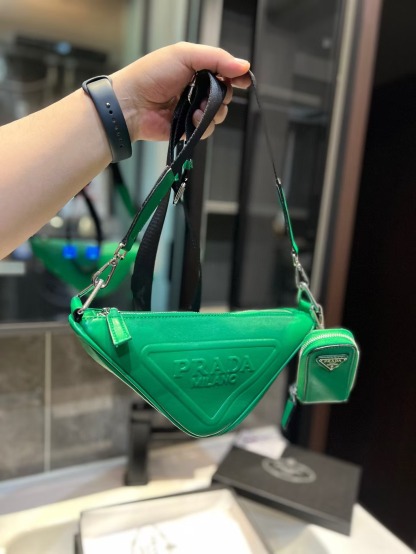 Triangle leather mini-bag