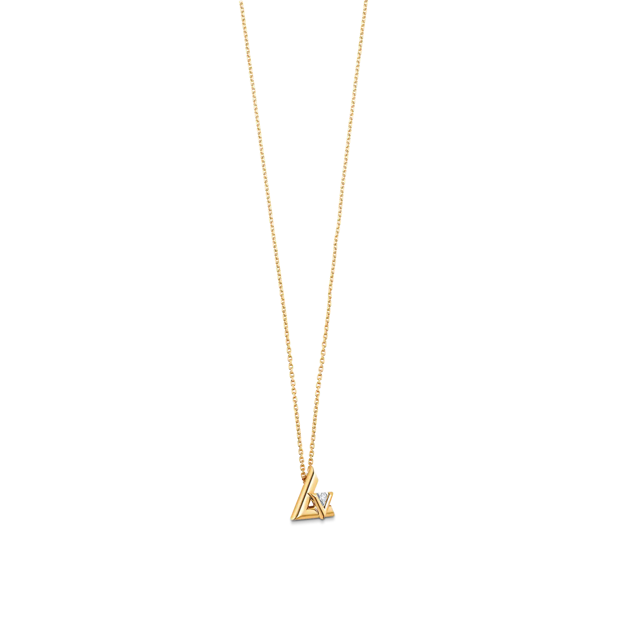 Volt One Small Pendant, Yellow Gold And Diamond
