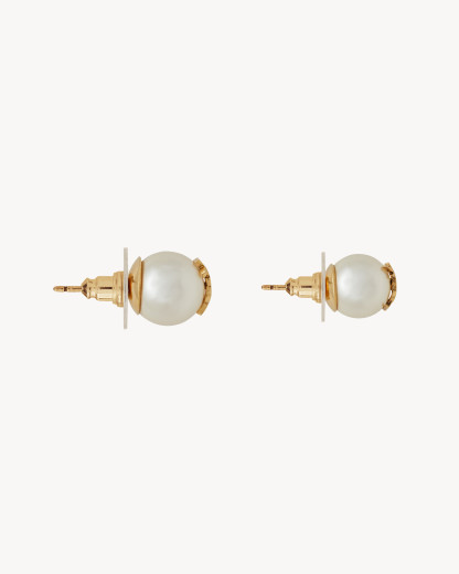 CASSANDRE pearl earrings in metal