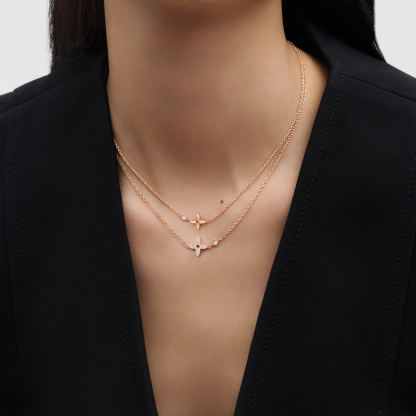 Idylle Blossom Pendant, Pink Gold And Diamonds