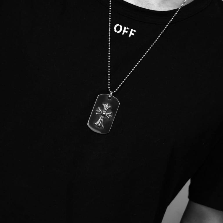 TINY CH CROSS CUTOUT DOG TAG