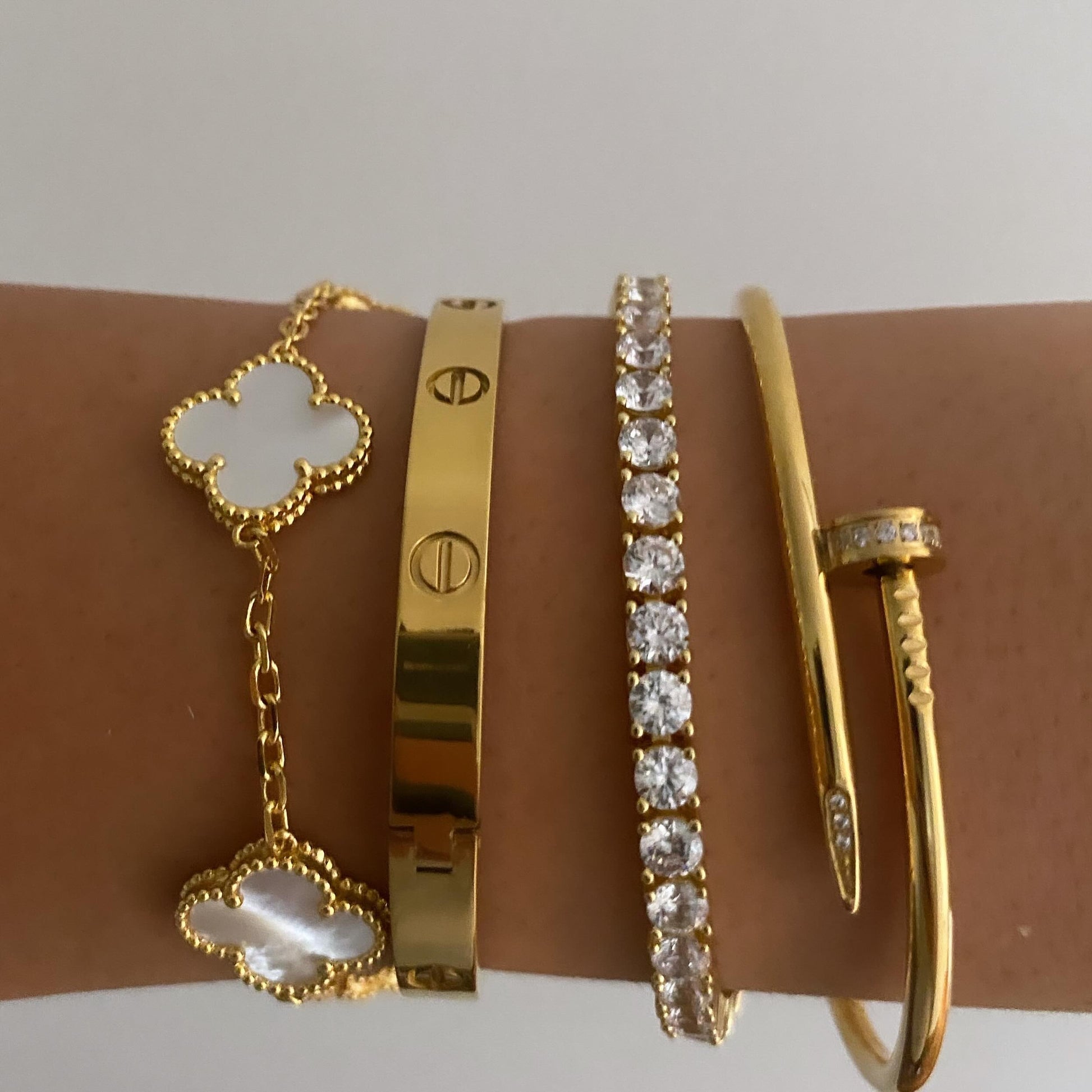 Gold Luxury Bracelets Set | Gift for Her | 18K Gold Bracelet