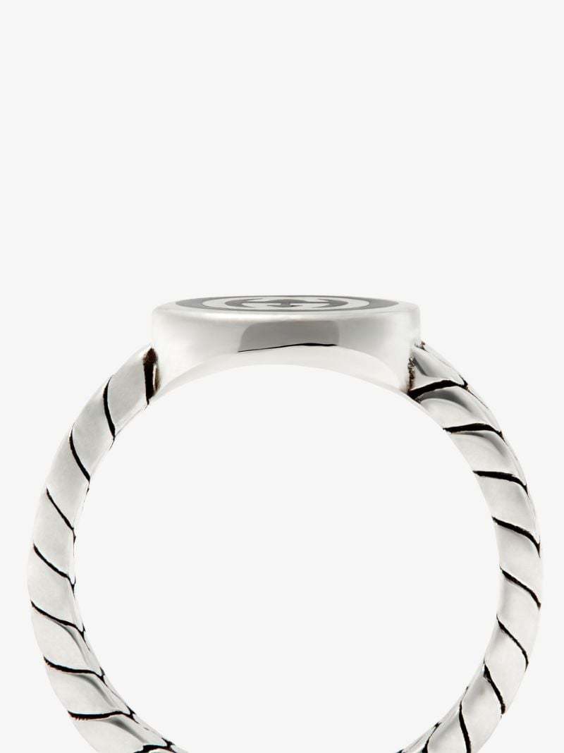 Sterling Silver Interlocking G Chain Ring
