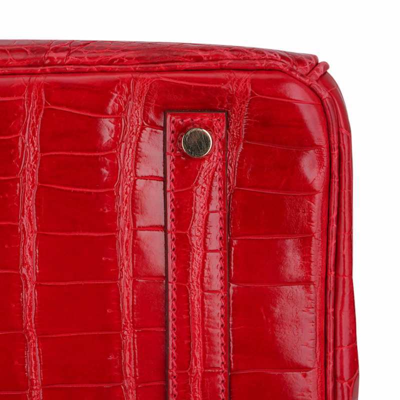 Birkin 35 Bag Braise Porosus Crocodile with Gold Hardware