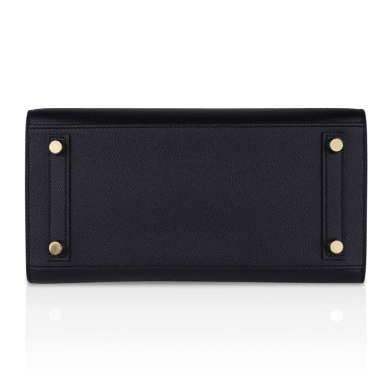 Birkin Sellier 25 Black Gold Hardware Epsom Leather New w/Box