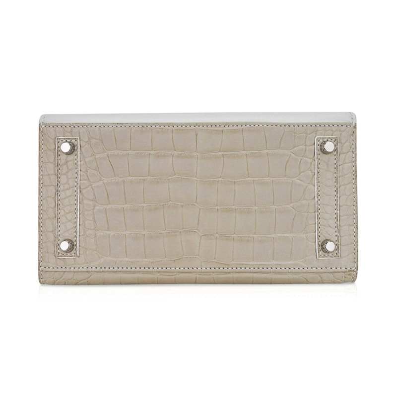 Limited Edition Birkin 20 Faubourg Sellier Bag Neige (Snow) White Matte Alligator
